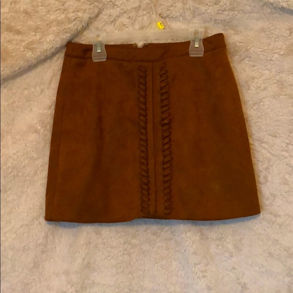 Brown suede skirt